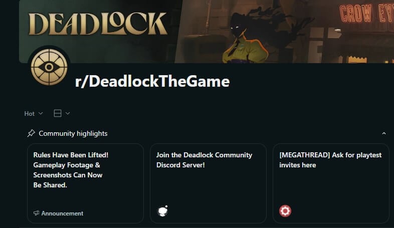 deadlock subreddit invite