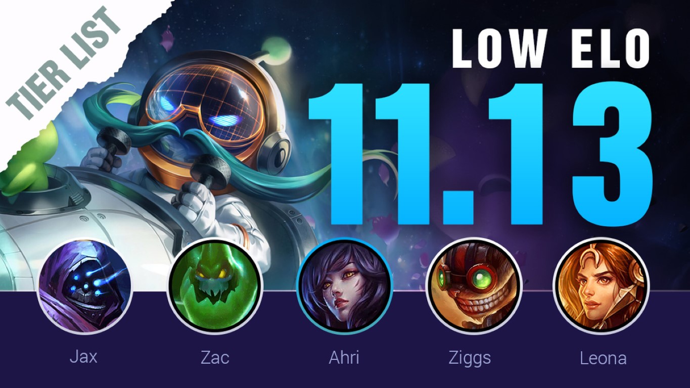 Lol Tier List Low Elo For Top Adc Mid Support Jungle League Of Legends Patch 11 13 Mobalytics