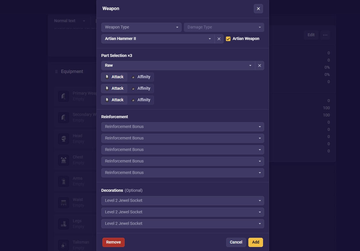 artian weapons builder