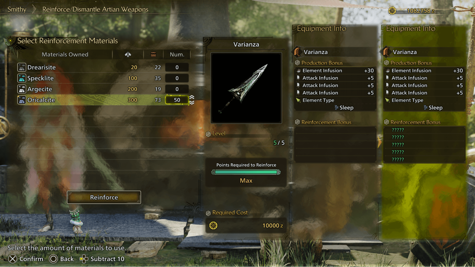 how to reinforce artian weapons