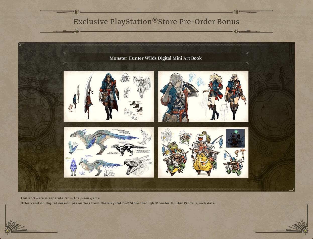 monster hunter wilds playstation pre order bonus