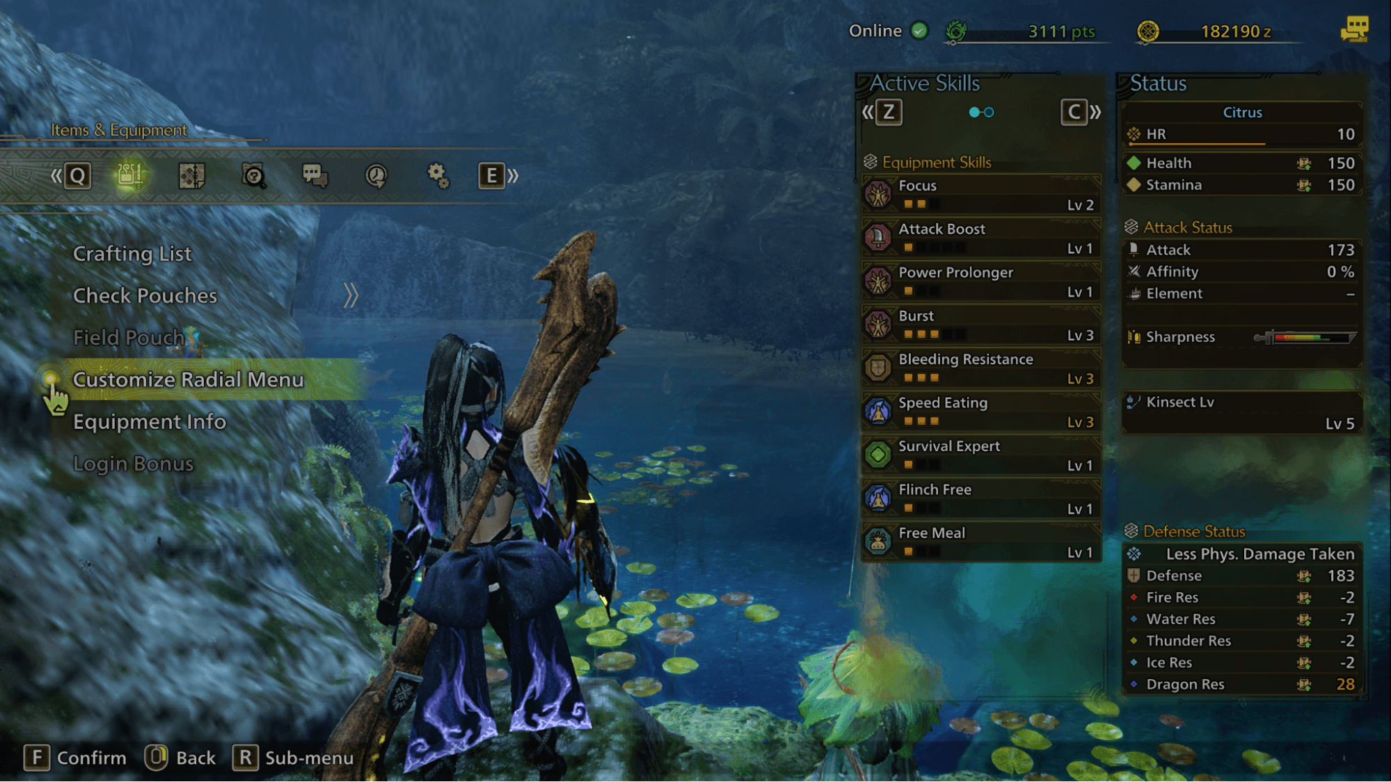 customize radial menu