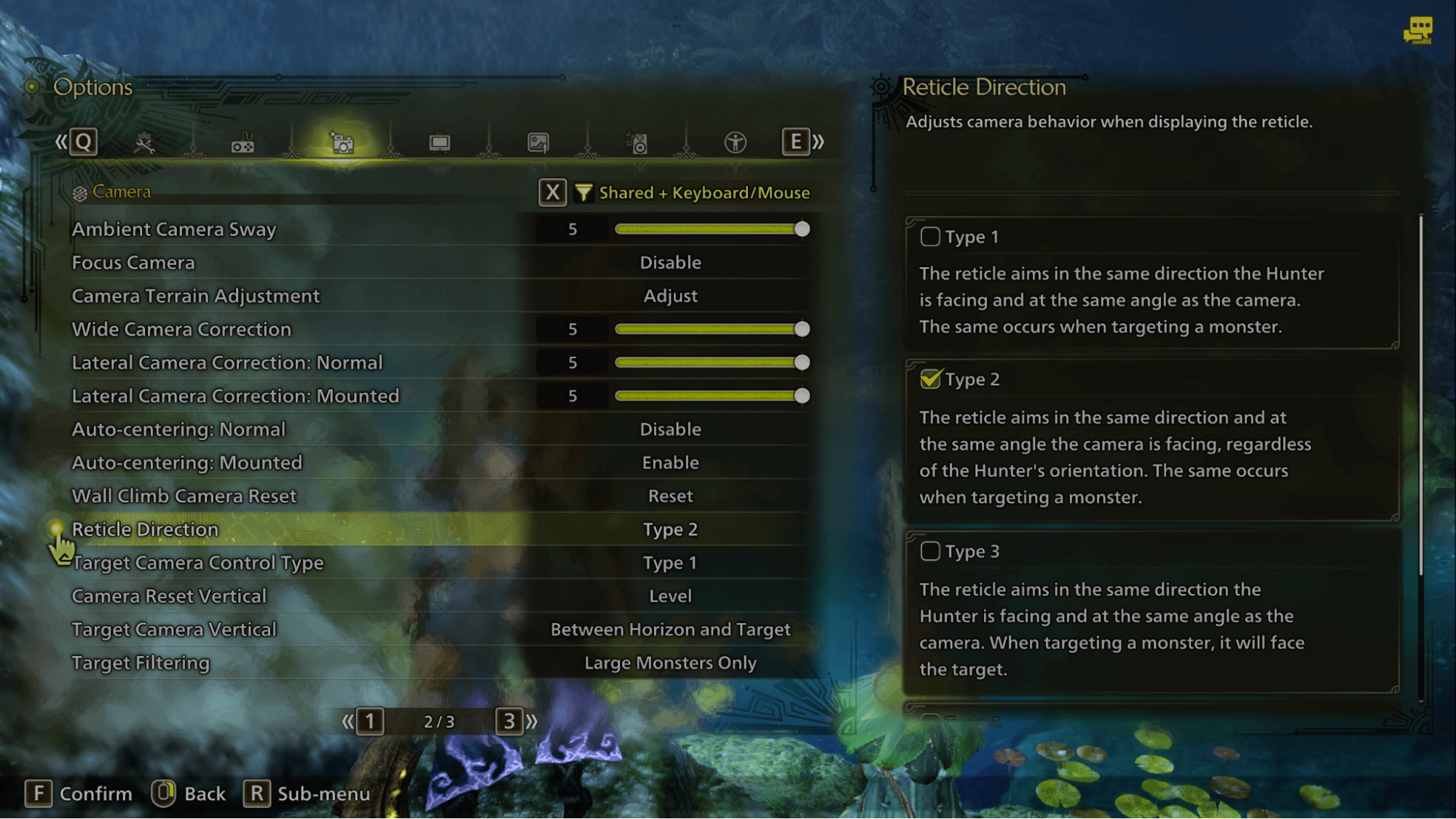 reticle direction
