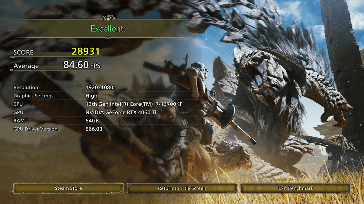 monster hunter wilds benchmark