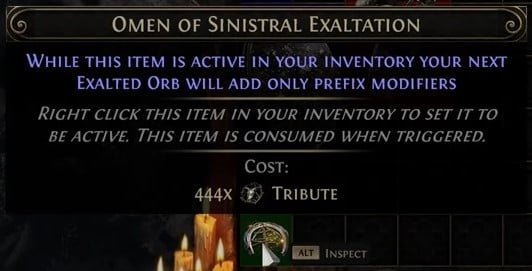 poe 2 omen of sinistral exaltation