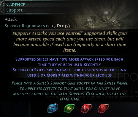 Screenshot of Cadence Support