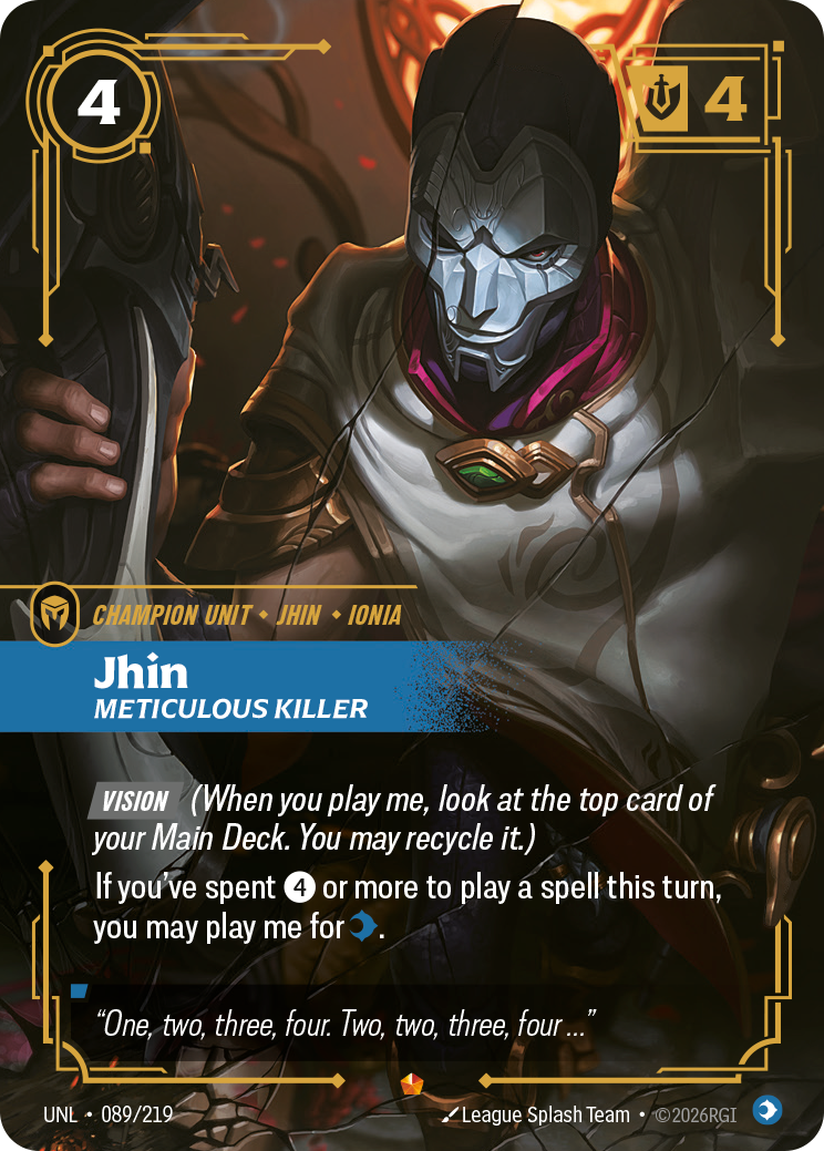 jhin meticulous killer