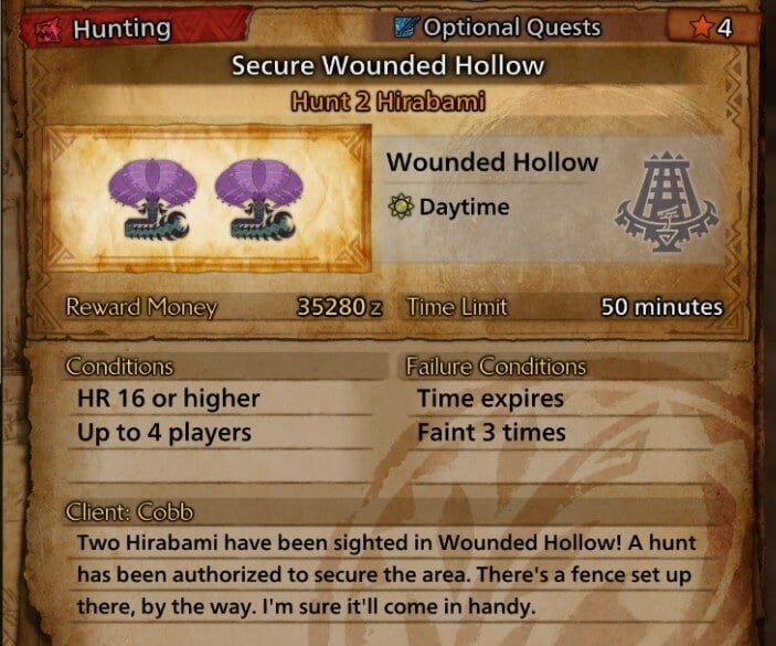 secure wounded hollow quest