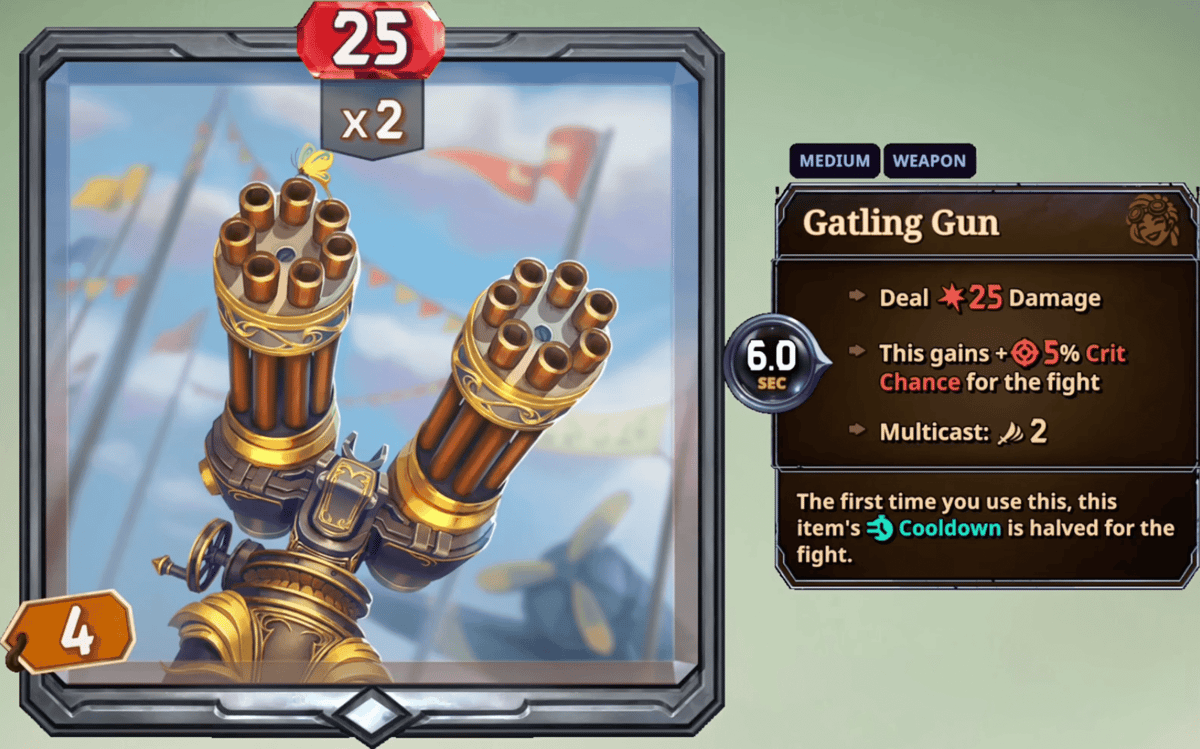 the bazaar gatling gun reveal