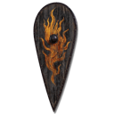 Flame Crest Wooden Shield