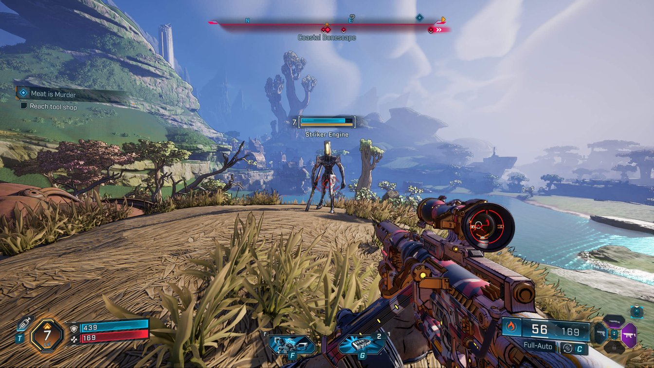 An enemy with both Shield (blue) and Armor (yellow)