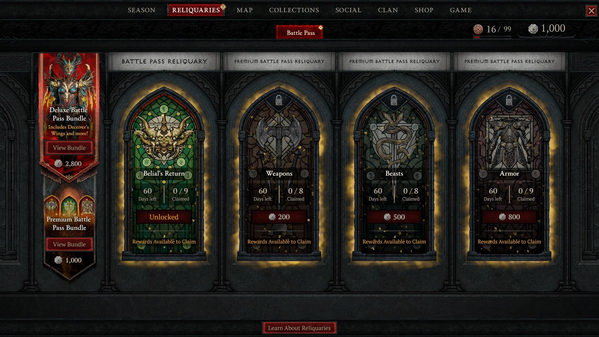 battle pass reliquaries