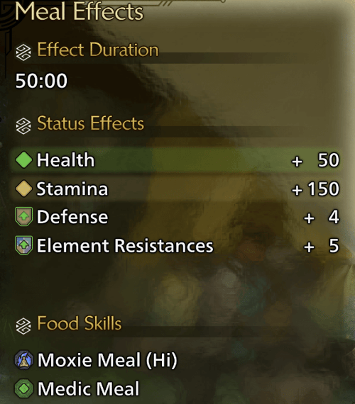 fully defensive meal effects