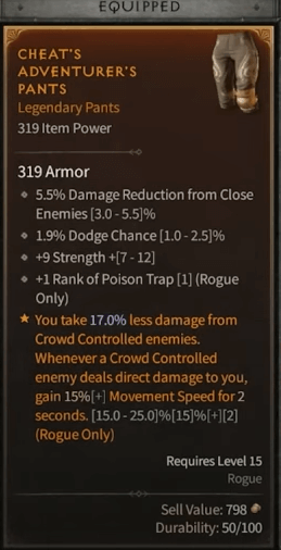 cheat's adventerer's pants