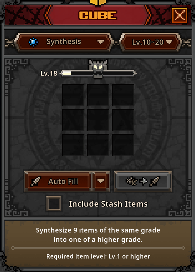 task bar hero cube synthesis
