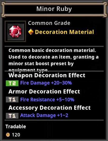 task bar hero minor ruby decoration material