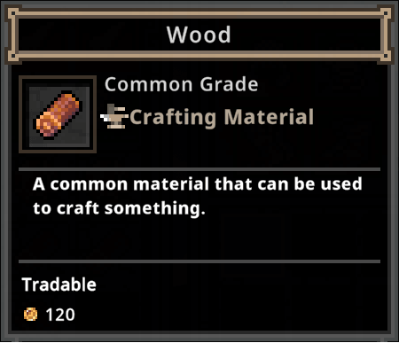 task bar hero wood crafting material