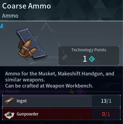 palworld 1.0 coarse ammo