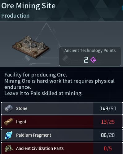 palworld 1.0 ore mining site