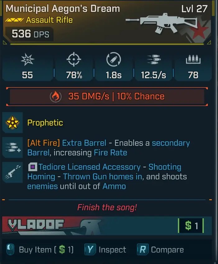 borderlands 4 aegon's dream assault rifle