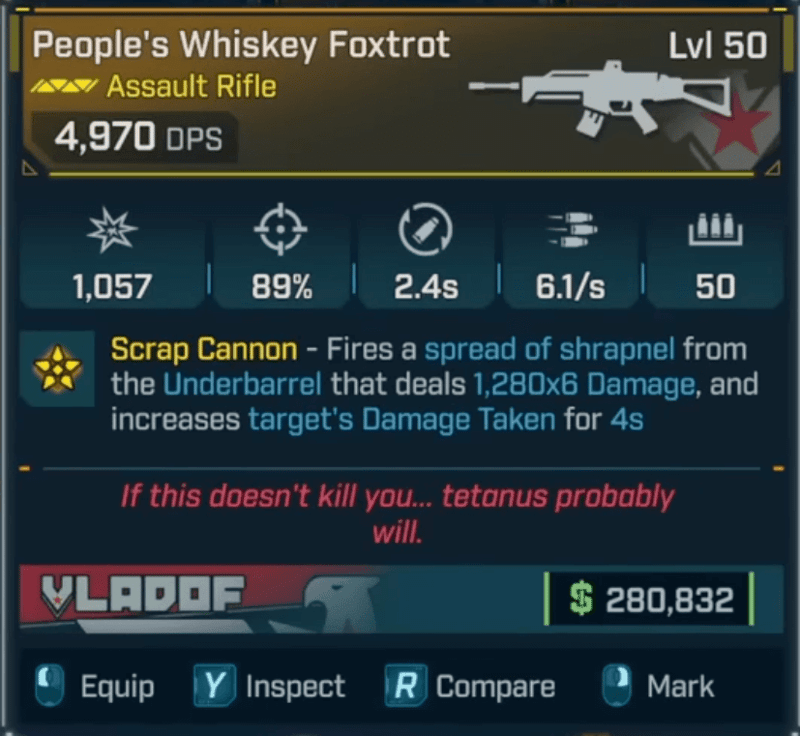 borderlands 4 whiskey foxtrot assault rifle