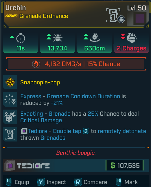 borderlands 4 urchin grenade