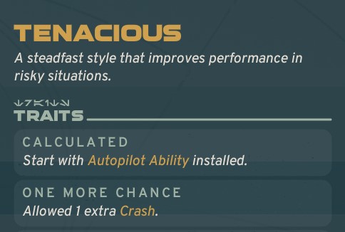 tenacious racer style