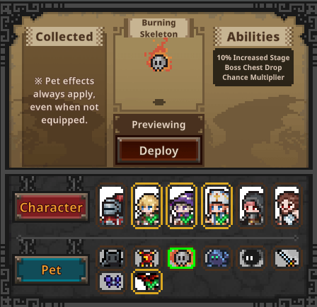 task bar hero pet burning skeleton