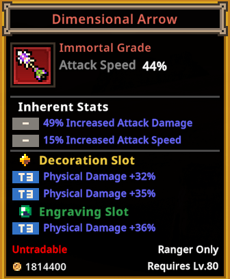 task bar hero ranger dimensional arrow immortal