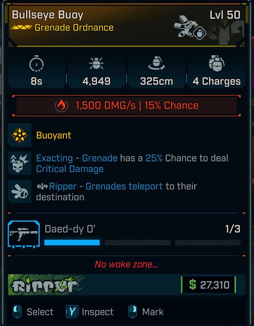 Buoy legendary grenade