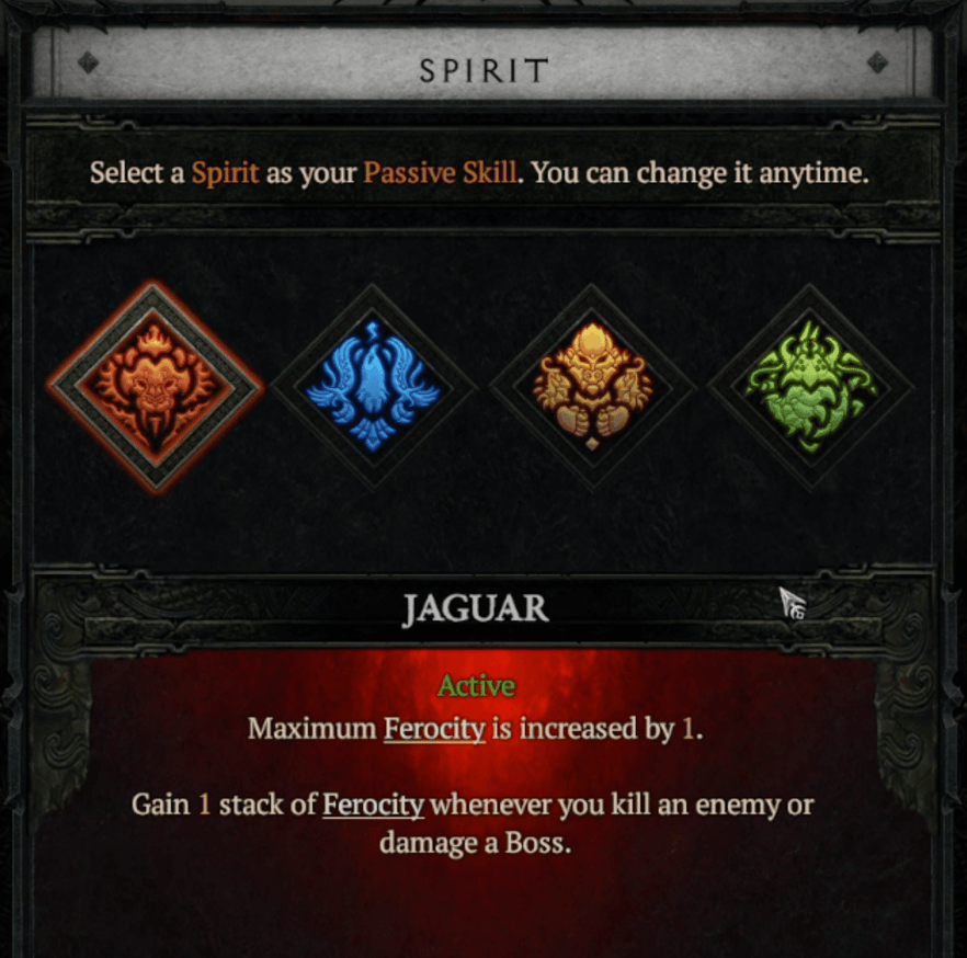 spirit passive skill