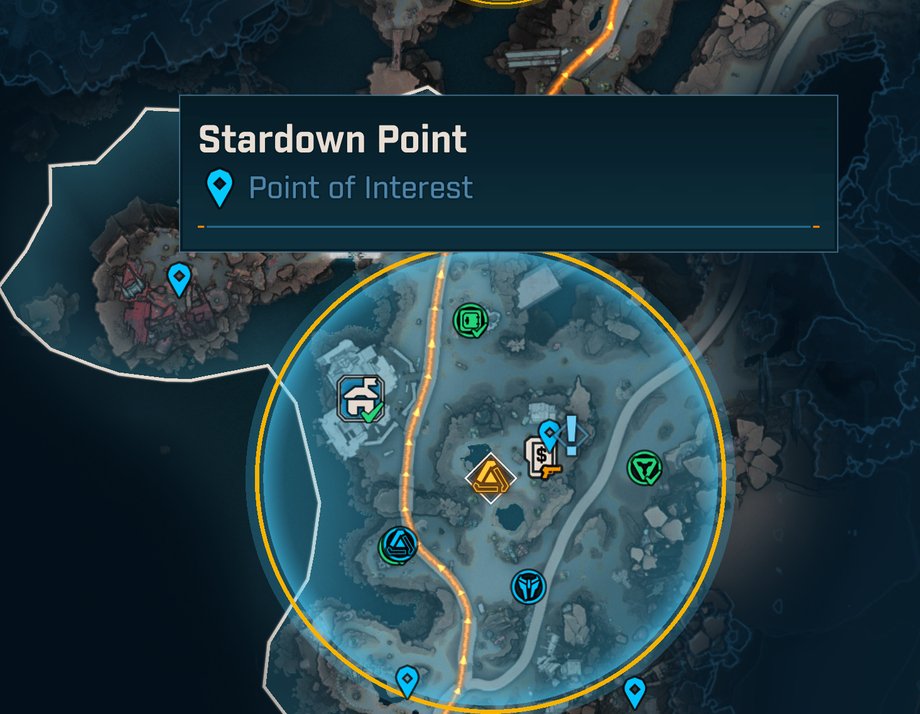 Location of the Meteorite event in Carcadia Burn