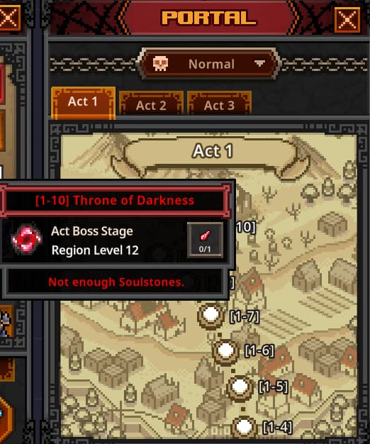 task bar hero soulstone map act boss stage