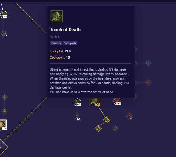 spiritborn centipede touch of death