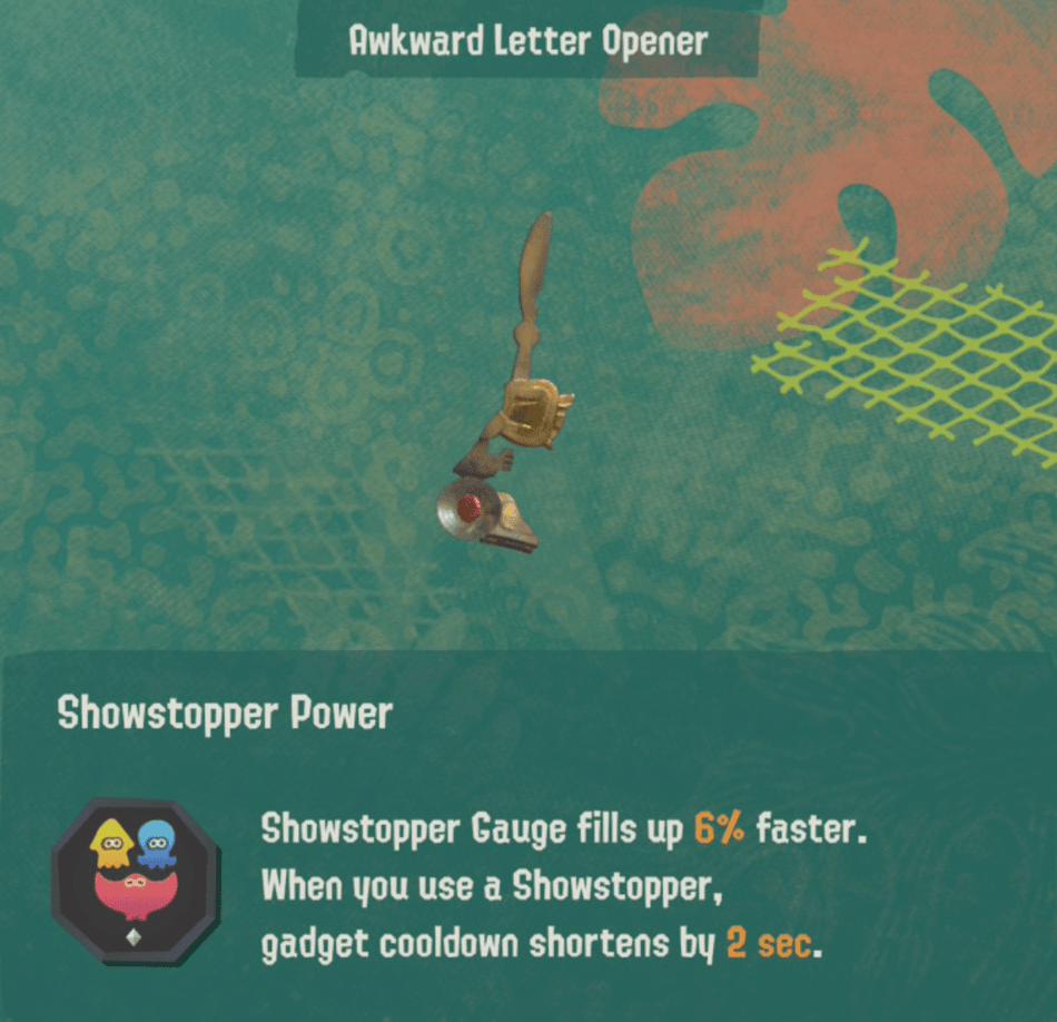 splatoon raiders relic power showstopper power