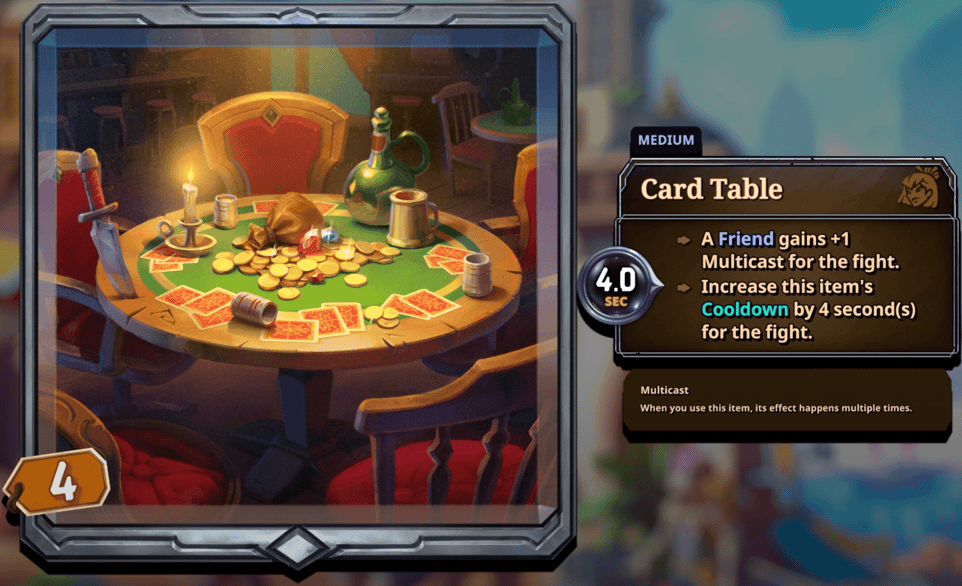 the bazaar card table