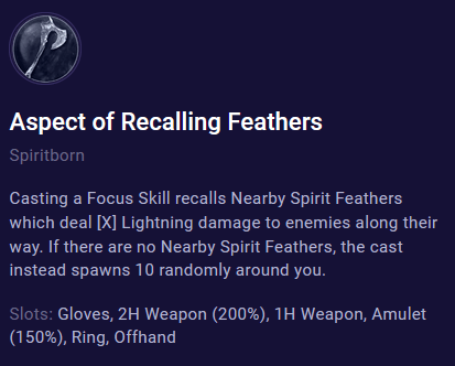 aspect of recalling feathers