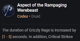 aspect of the rampaging werebeast smaller
