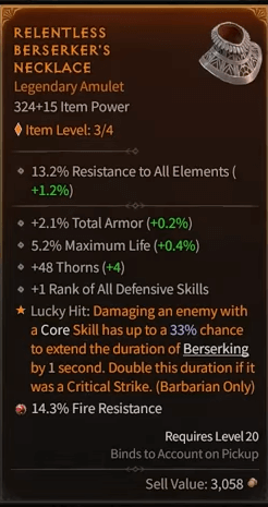 relentless berserkers necklace