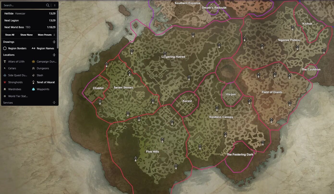 tenets of akarat interactive map