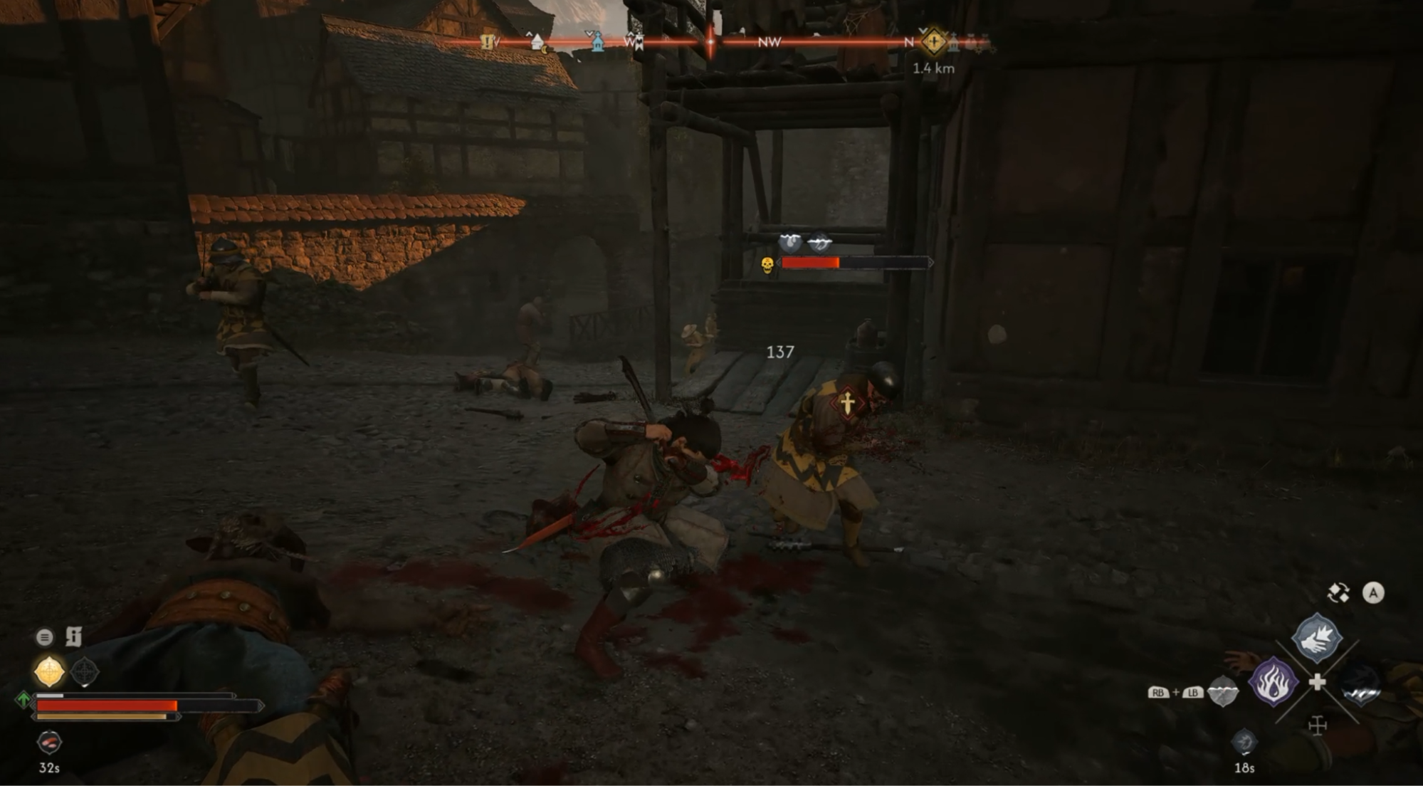 Coen fighting Ambrus' Guards