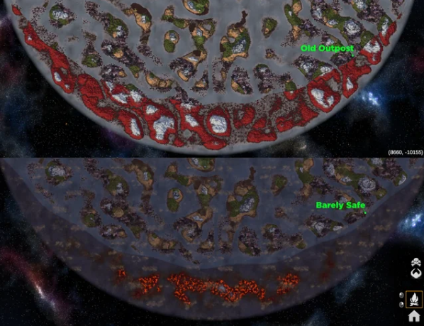 Old vs New world Generation of the ashlands