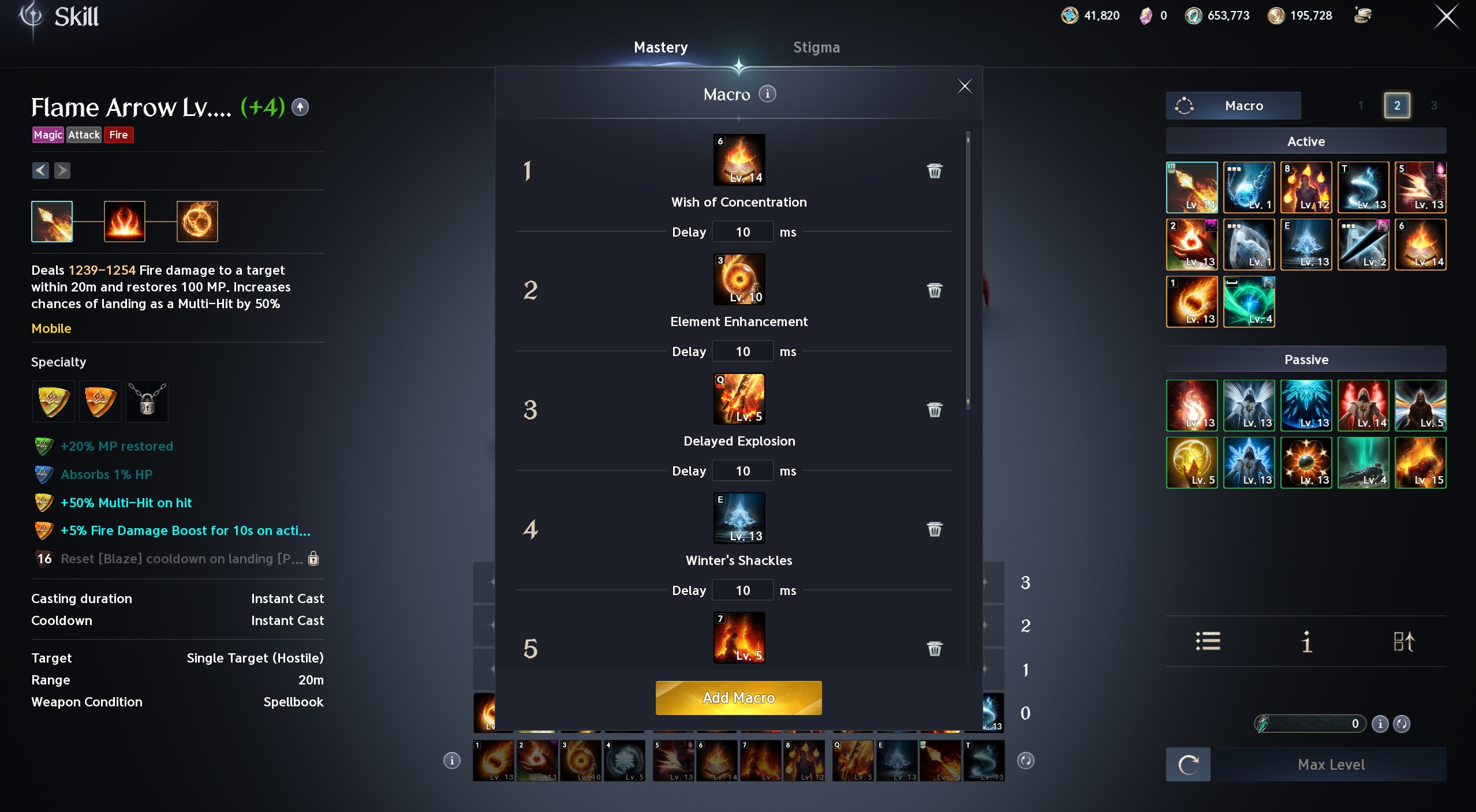 Skills and Macro Menu