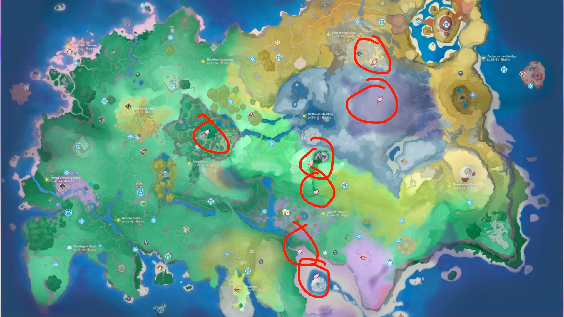 Petal Locations