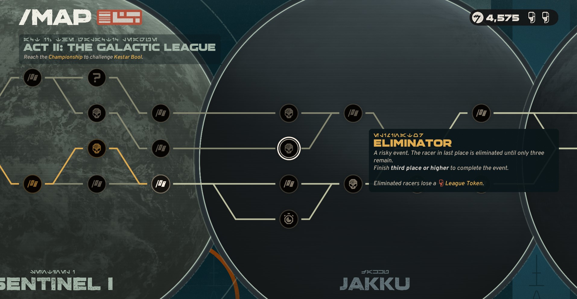 star wars galactic racer roguelite choice map