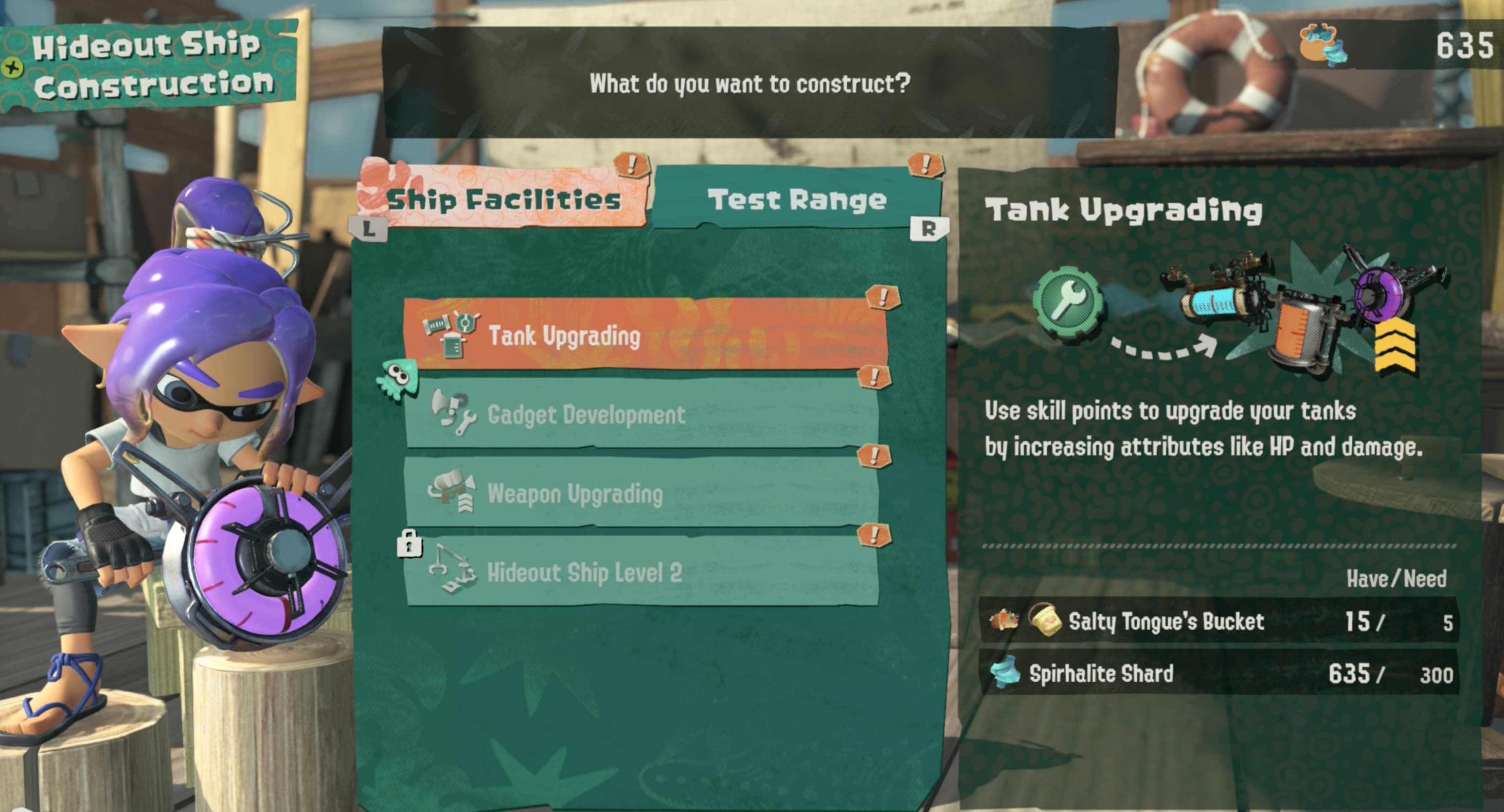 splatoon raiders hideout ship construction