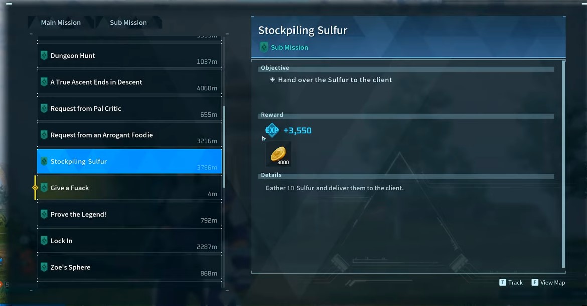 Sulfur Stockpile Quest