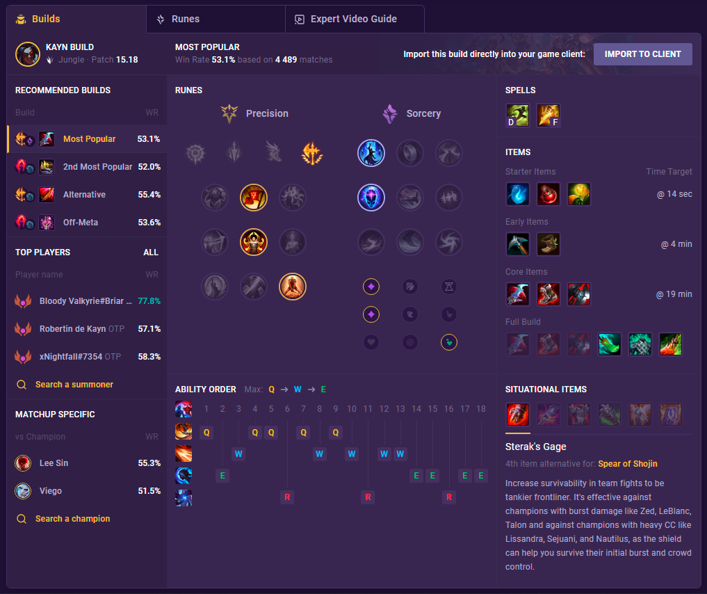 Kayn Build Patch 15.18