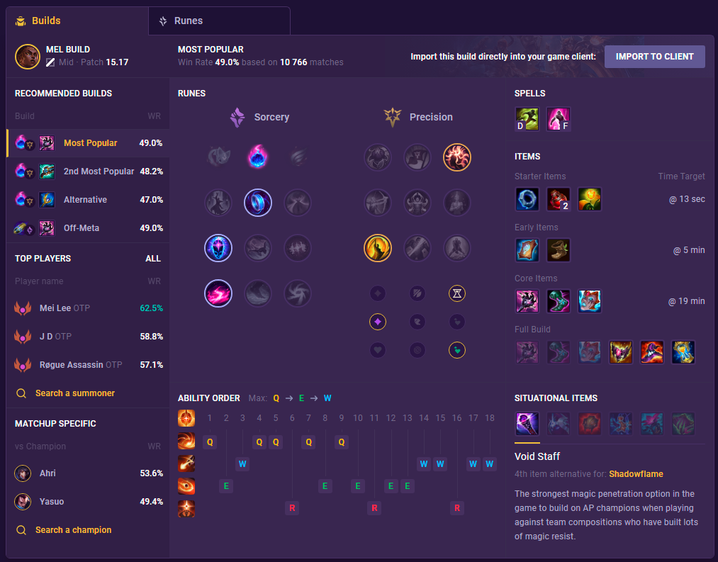 Mel Build for Patch 15.17