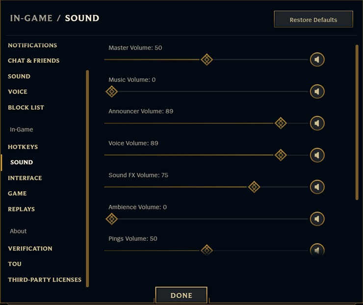 LoL Sound Settings